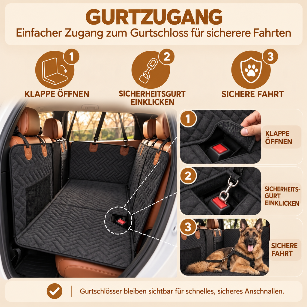 Festpfote™ Hundeliege fürs Auto mit festem Boden